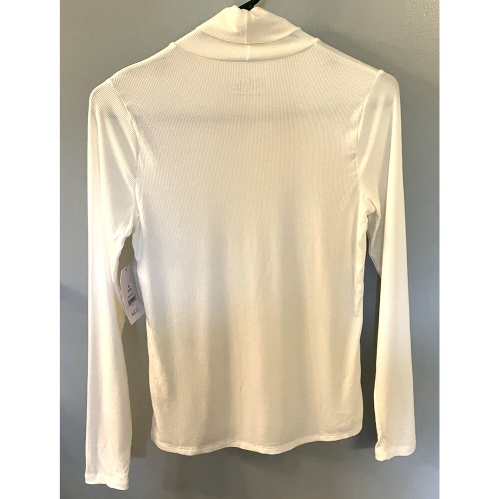 NWT Time & Tru Womens Ribbed Turtleneck Tee White Size Small - Picture 6 of 6